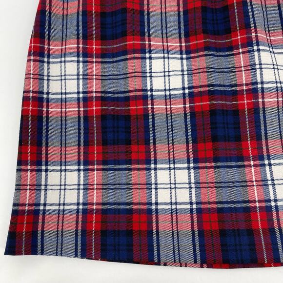 Vineyard Vines Wool Red White Blue Plaid Summer Skirt Sz 4 Preppy Country Club - Picture 8 of 16